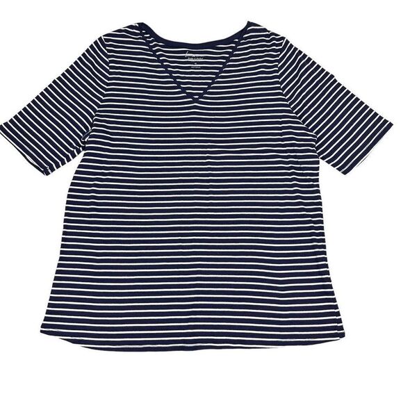 Lane Bryant Navy White Striped tee size 16 - Picture 1 of 4